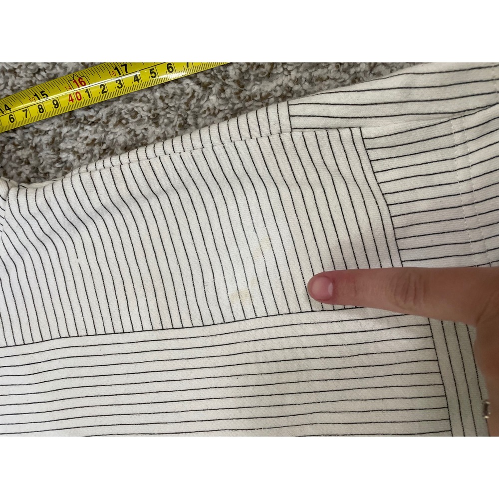 Anthropologie Postmark Embroidered Pocket Striped Sweatshirt Size Large - Picture 11 of 11
